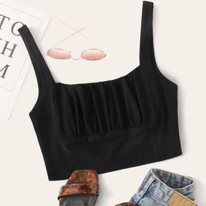 SHEIN Ruched Bust Crop Top